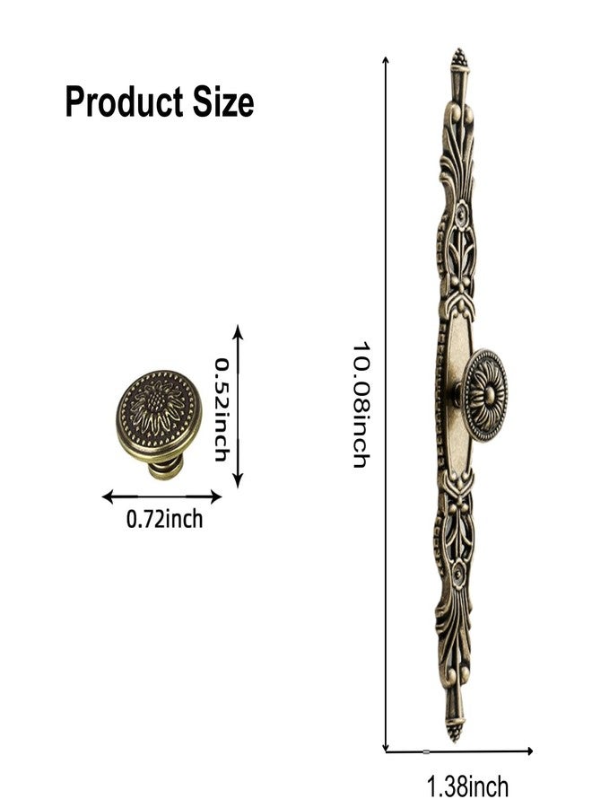 Ahamo Antique Brass Drawer Handles & Pulls - Traditional 160mm Hole Center Cupboard Handle, Vintage Brass Handles for Cabinets, Doors, Wardrobes & Furniture (Set of 1) - Image 2